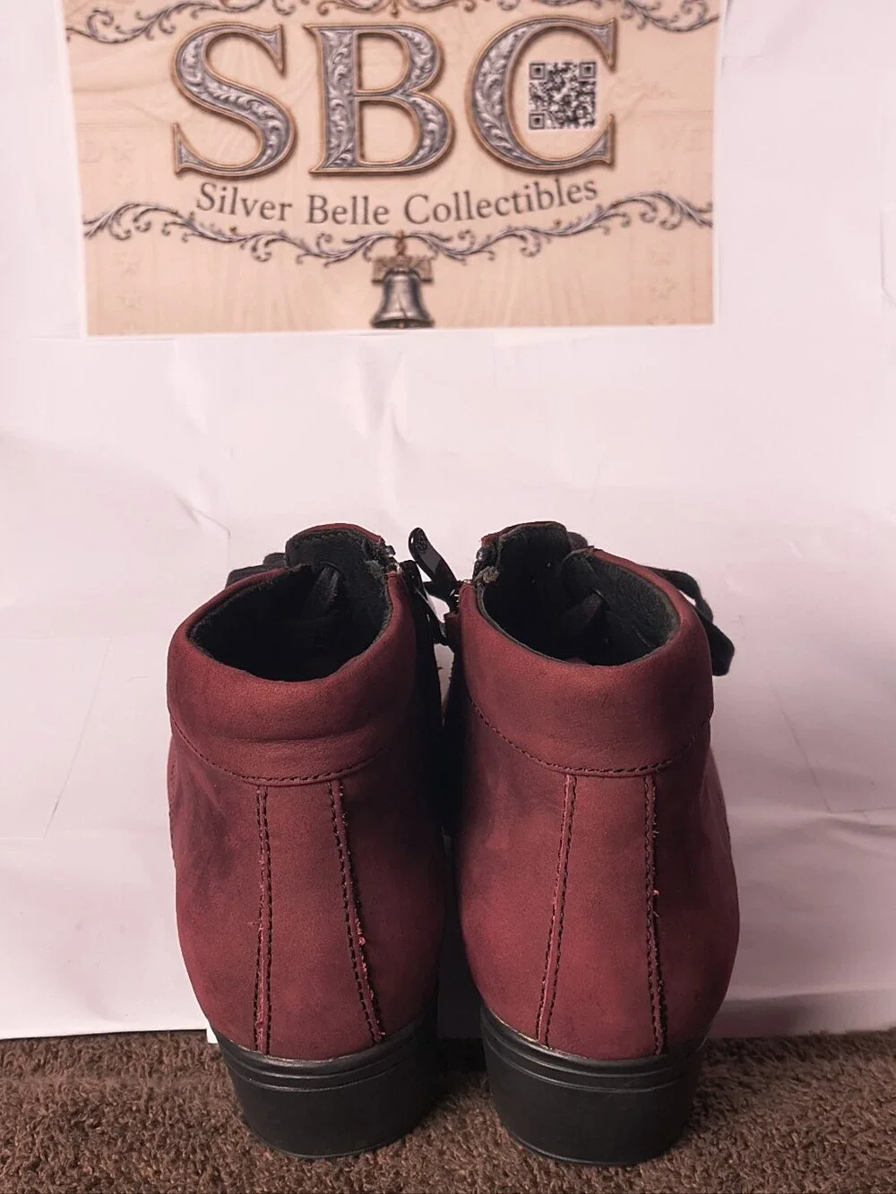 Bussola Pavia Mulberry Suede Lace Up Zip Ankle Boots EU 38 US 7.5-8